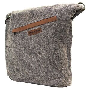 NEW! Vintage Addiction Fold-Over Jute Crossbody Bag - Grey